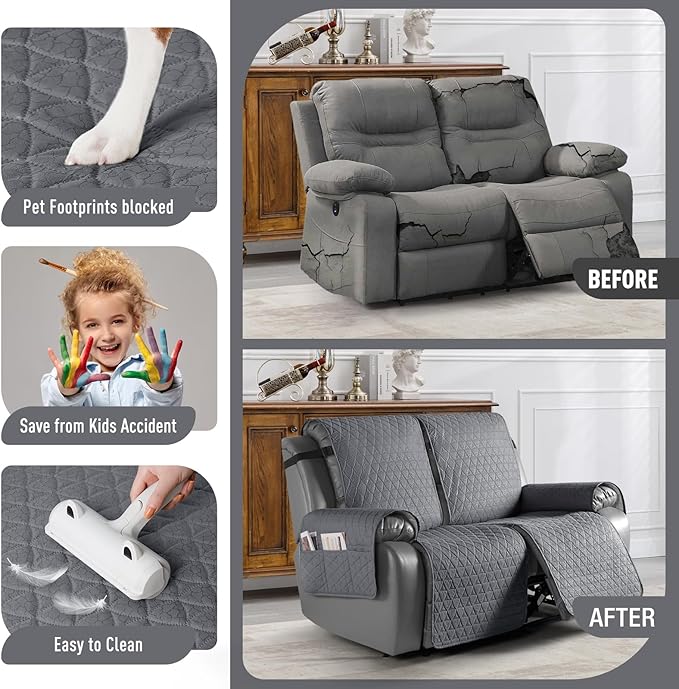 TAOCOCO 100% Waterproof Recliner Cover, Non-Slip Washable Reclining Couch Cover - Image 2
