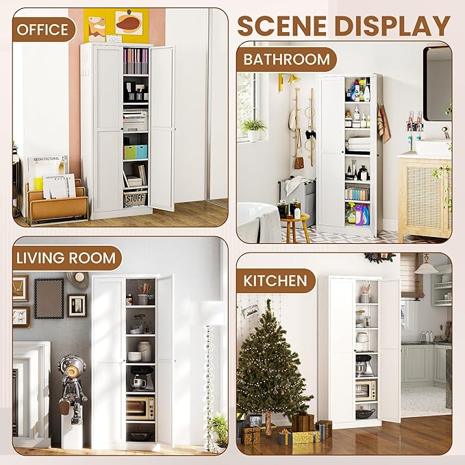 72" Tall Metal Pantry Cabinet - Image 7