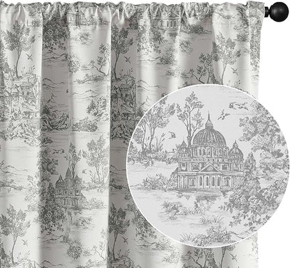 jinchan 95% Blackout Toile Curtains by JINCHAN