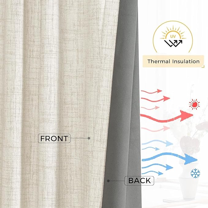 INOVADAY Thermal Sliding Door Curtains 100% Blackout Curtains - Image 6