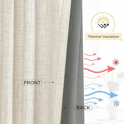 INOVADAY Thermal Sliding Door Curtains 100% Blackout Curtains - Image 6