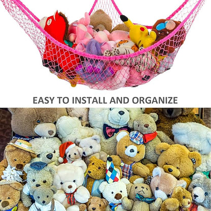 Toy Hammock, Stuffed Animals Hammock, Jumbo Toy Storage Net 83" Wall Sling - Image 5