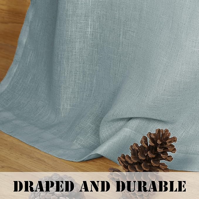 H.VERSAILTEX Linen Curtains Elegant Natural Linen Semi Sheer Curtains Energy - Image 6