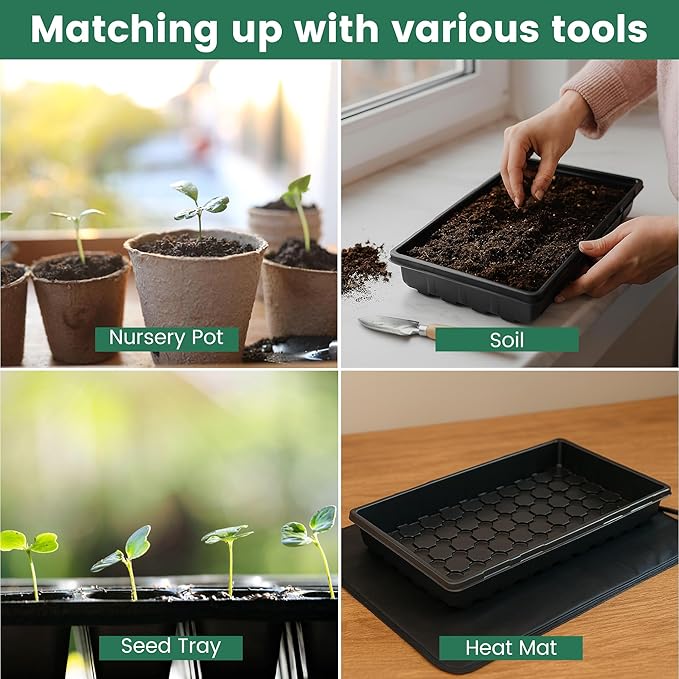 MIXC 10 Pack 1020 Seed Starter Trays, Extra Thick Heavy Duty Trays - Image 5