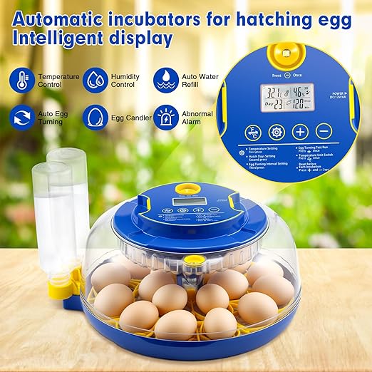 18 Egg Incubator Automatic Egg Turner Temperature & Humidity Control, Incubators - Image 2
