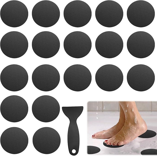 24 PCS Bathtub Non Slip Stickers Black Adhesive Decals Round Shape Anti Slip by Coufce