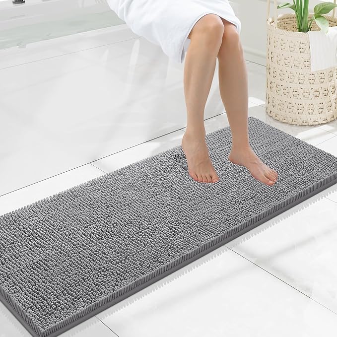 Smiry Luxury Chenille Bathroom Rugs 47x17, Extra Soft and Absorbent Shaggy Bath by Smiry