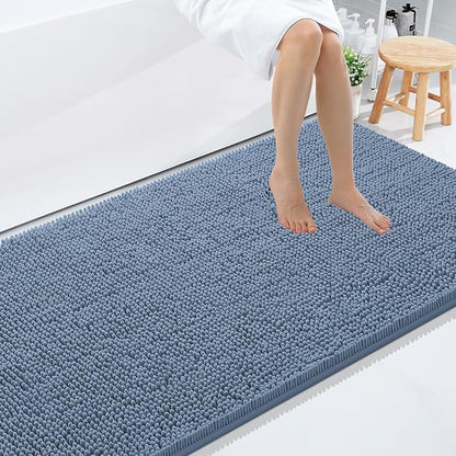 Smiry Luxury Chenille Bathroom Rugs 59x35, Extra Soft and Absorbent Shaggy Bath by Smiry