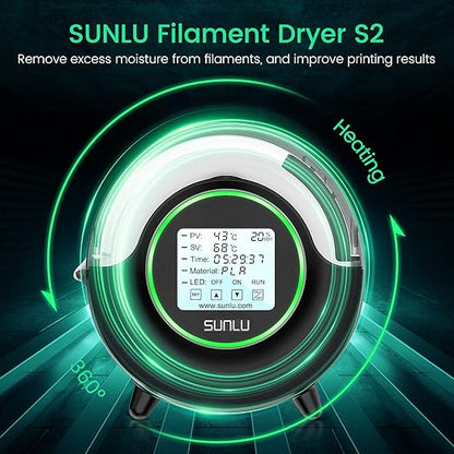 SUNLU Official Filament Dryer S2, 70℃ Max Temperature, Built-in Circulation Fan - Image 2