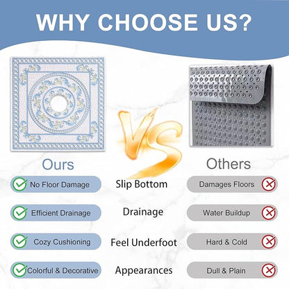 Square Shower Mat Non Slip: 32x32 Inch Extra Large Shower Mats - Image 3