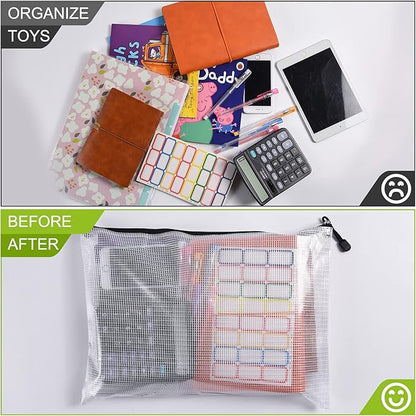 Mesh Zipper Pouch, B4 Size Tear-Resistant Document Pouch, Extra Large Zip File - Image 4