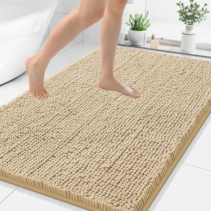 Smiry Luxury Chenille Bathroom Rugs 40x32, Extra Soft and Absorbent Shaggy Bath by Smiry