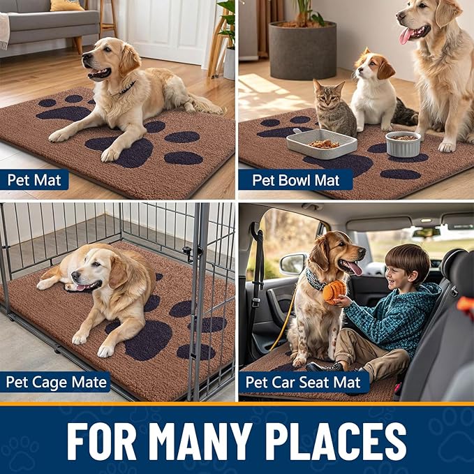 Smiry Dog Door Mat for Muddy Paws, Absorbs Moisture and Dirt, Low-Profile - Image 7