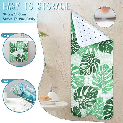 Tropical Leaves Bathtub Mat Non Slip, Boho Bath Tub Mat Baby Bath Mats - Image 5
