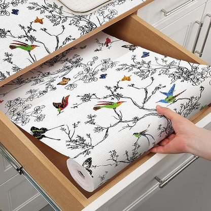 Tatyanna Shelf Liner for Kitchen Cabinets Non Adhesive Drawer Liner Floral by Tatyanna