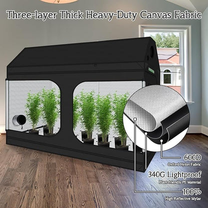 zazzy 4x8 Grow Tent, Lightproof Roof Cube Mylar Hydroponic Growing Tent - Image 5