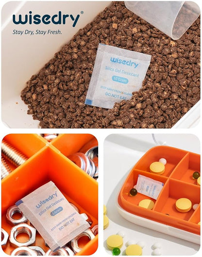 wisedry 5 Gram Food Grade Silica Gel Packs Rechargeable Desiccant Dehumidifiers - Image 3
