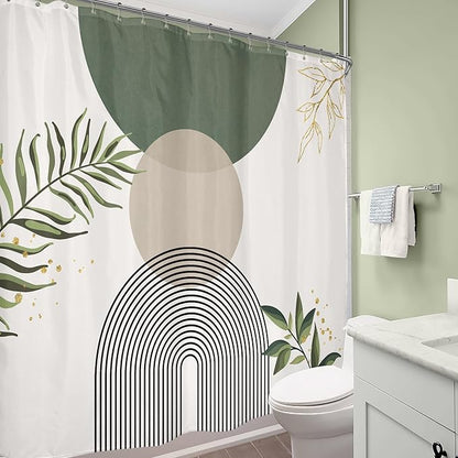 Extra Wide Boho Shower Curtain 180Wx70H Wrap Around Clawfoot Tub Curtain Sage - Image 4