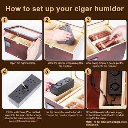 Electric Humidor Cabinet with Precision Humidity Control & Digital Display | - Image 6