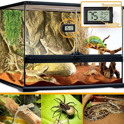 2 PCS Rectangle Reptile Thermometer and Humidity Gauge - Image 2