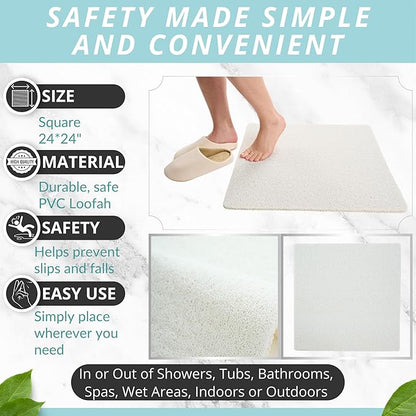 Enkosi Loofah Shower Mat Non-Slip - Image 3