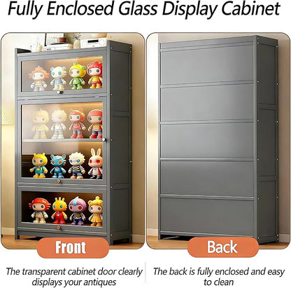 Curio Display Cabinet with Acrylic Glass Door, Large Capacity Storage Cabinet - Image 4