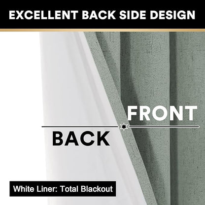 PrinceDeco Blackout Curtains for Bedroom 96 Inches Long Linen Look Curtains for - Image 5