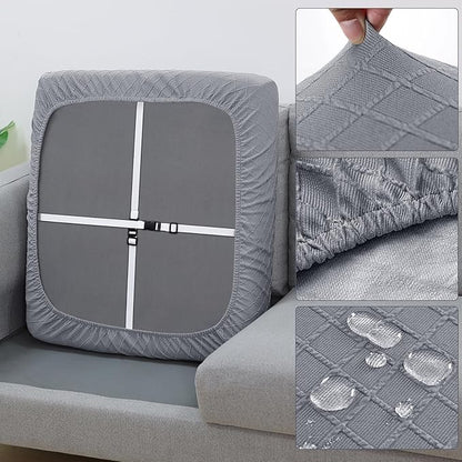 Fuloon Waterproof Seat Cushion Covers 3 PCS, Stretch Sofa Cushion Slipcovers - Image 4