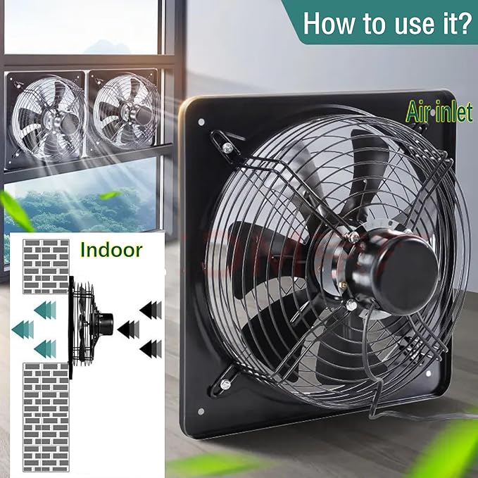 16 Inch Wall Window Exhaust Fan Wall Mounted Ventilation Fan 1040 CFM - Image 6