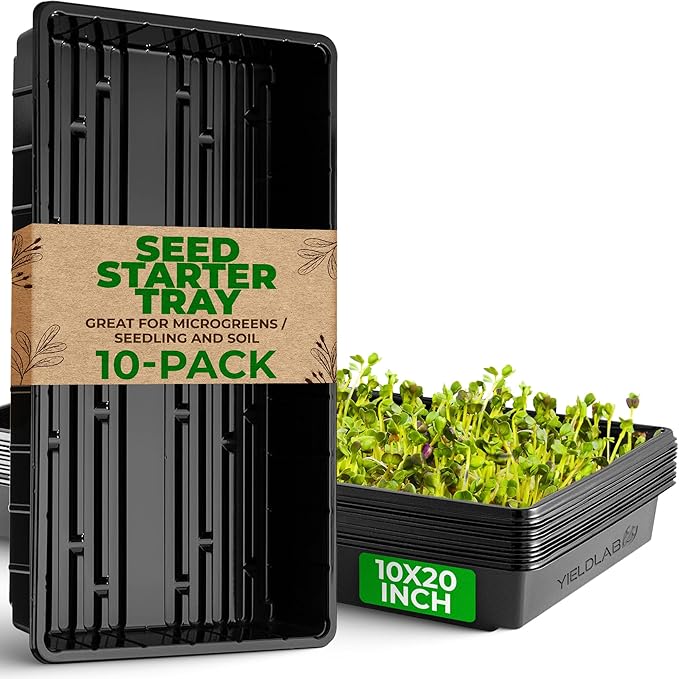 10x20 Inch Black Plastic 10 Pack Plant Propagation Tray – Growing Trays by YieldLab