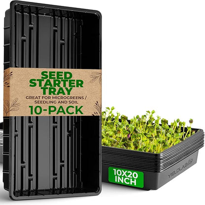 10x20 Inch Black Plastic 10 Pack Plant Propagation Tray – Growing Trays by YieldLab