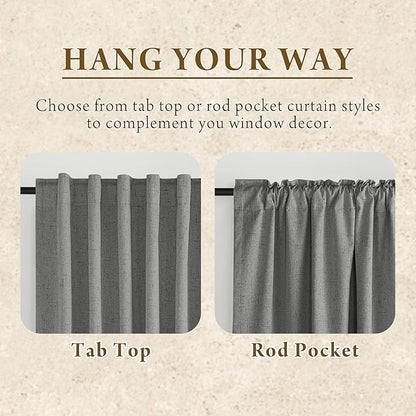 RYB HOME Grey Linen Blackout Curtains - Image 6