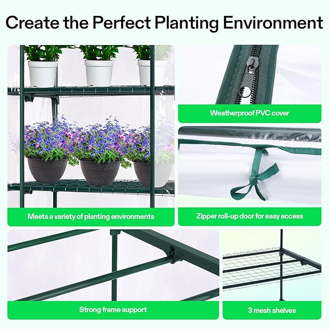 VIVOSUN Mini 4-Tier Greenhouse - Image 5