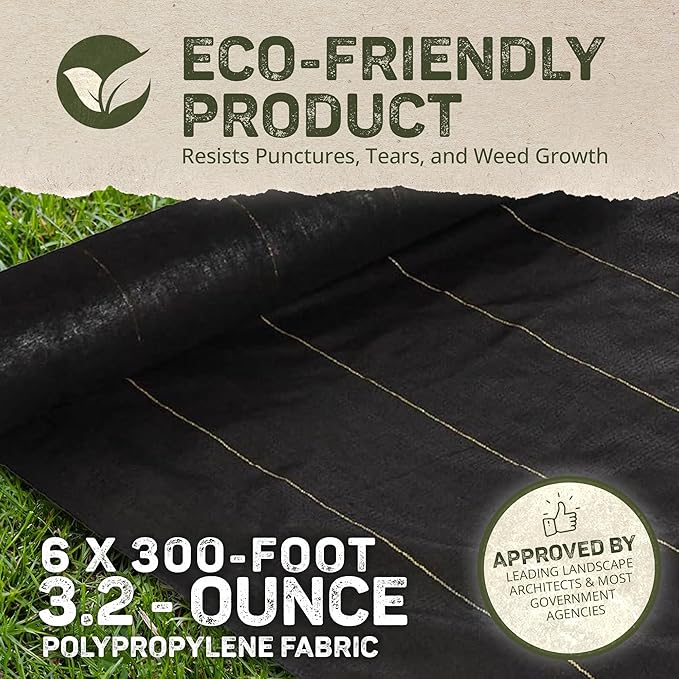 Dewitt 2-Pack Sunbelt Weed Barrier Fabric 3.2 oz, 6 x 300 Feet – Heavy-Duty - Image 3