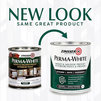 Zinsser 02774 PERMA-WHITE Mold & Mildew Proof Interior Paint, Eggshell White - Image 4