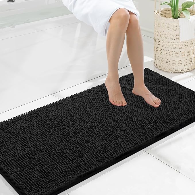 Smiry Luxury Chenille Bathroom Rugs 47x20, Extra Soft and Absorbent Shaggy Bath by Smiry