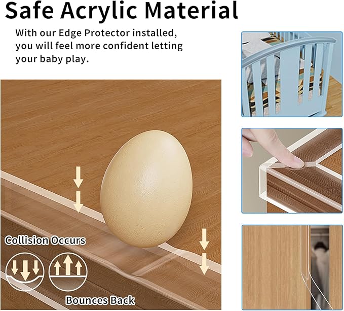 1.57 in x 13.12 FT, Edge Corner Protector Baby Proofing, Soft Clear Furniture - Image 3