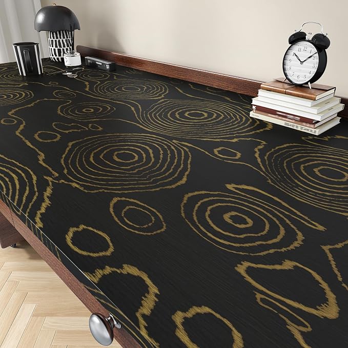 WESTICK 24" x 120" Large Black/Gold Wood Contact Paper by WESTICK