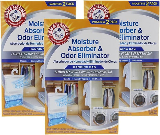 Arm & Hammer Moisture Absorber & Odor Eliminator 16oz Hanging Bag, 3 Pack – by ARMHAMMER