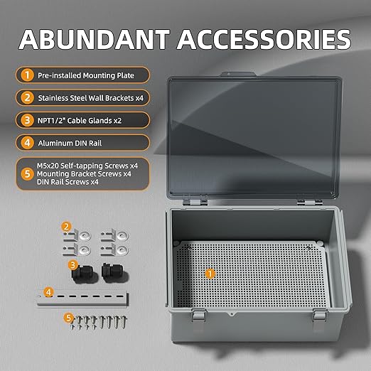 Joinfworld Lockable Outdoor Weatherproof Electrical Box - Image 3