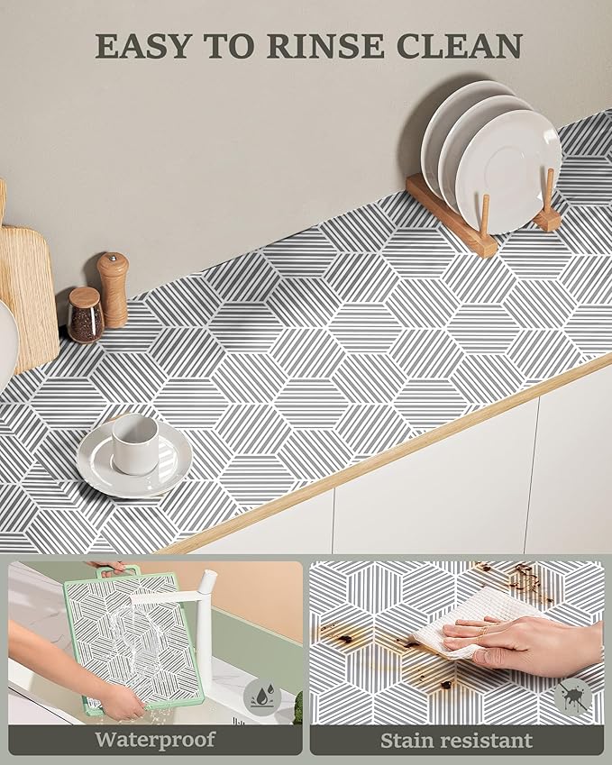 Shelf Liner Drawer Liner for Kitchen Cabinet Non-Adhesive Cabinet Liners - Image 4