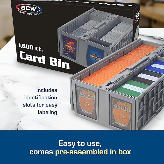 BCW Collectible Card Bin – | Holds up to 1600 Cards | Plastic Storage Box - Image 4