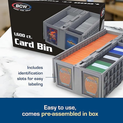 BCW Collectible Card Bin – | Holds up to 1600 Cards | Plastic Storage Box - Image 4
