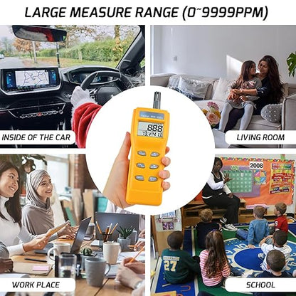 Portable CO2 Meter Handheld CO2 Detector Monitor 0~9999ppm, Carbon Dioxide Meter - Image 3