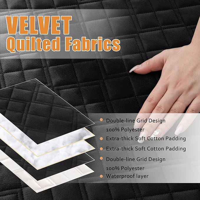 Arfntevss Waterproof Sectional Couch Covers L Shape Washable Velvet Sofa Cover - Image 3