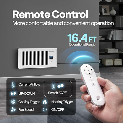 VIVOHOME 4"x10" Opening Smart Vent Register Booster Fan - Image 5
