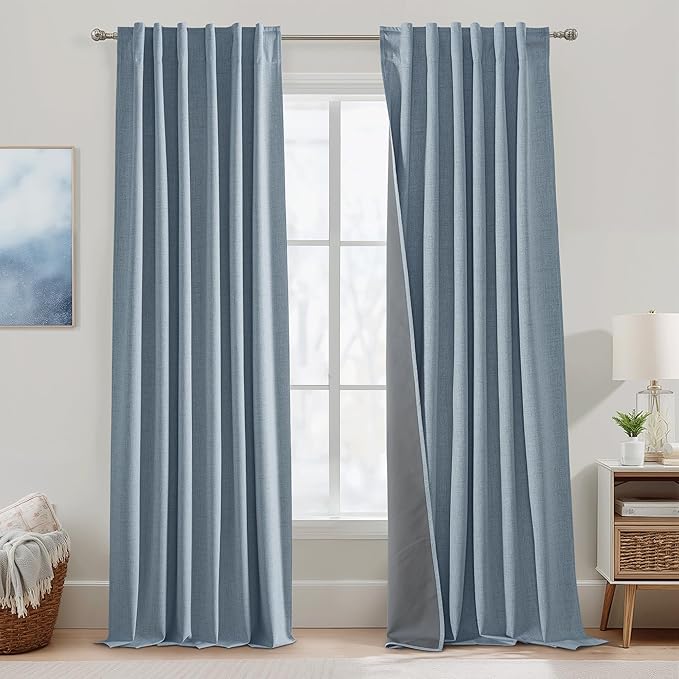 RYB HOME Linen Texture Curtains - Image 2