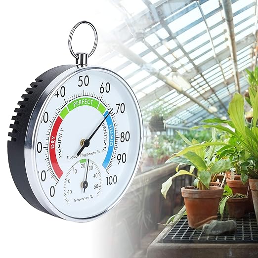 Greenhouse Temperature High Grow Meter, Indoor Thermometer Hygrometer Wall by Qiilu