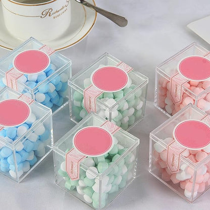 Acrylic Box with Lid 2 Pieces 4 * 4 * 4 Inch Clear Square Cube Plastic - Image 7