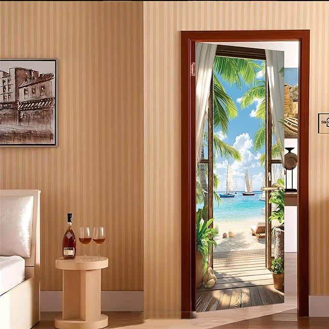 3D Door Decals Stickers Peel Stick Wall Murals Vinyl Wallpaper Self-Adhesive - Image 7